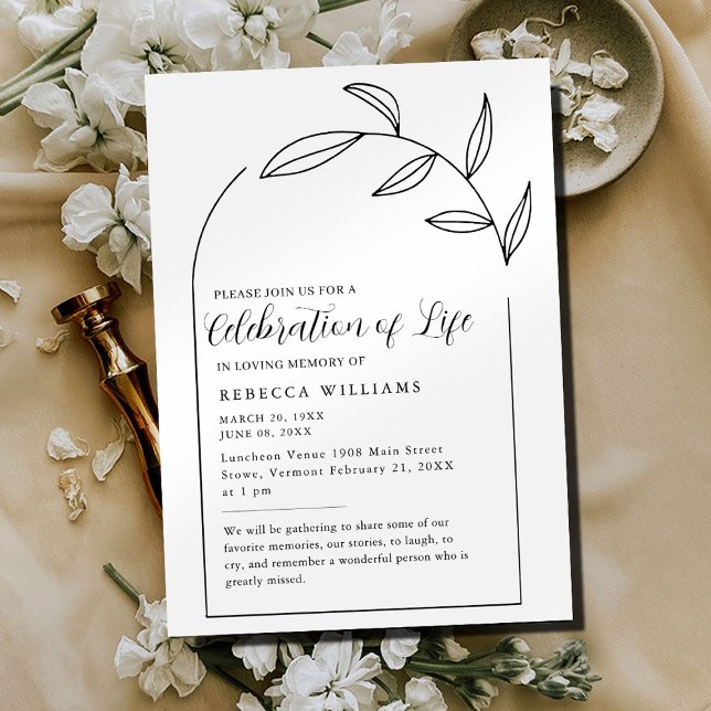 Invitation à la Célébration de la Vie Boho Arch (Créateur téléchargé)