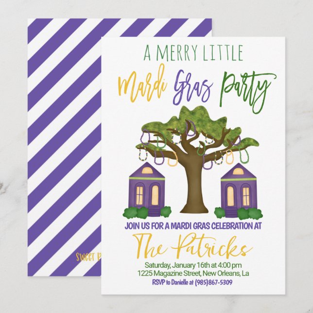 Invitation à la célébration de Mardi Gras (Devant / Derrière)