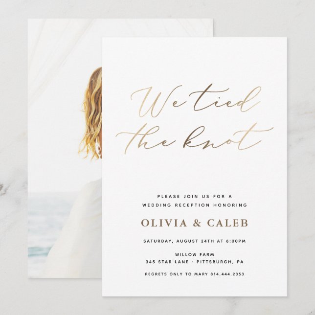 Invitation à la célébration de notre mariage intim (Devant / Derrière)