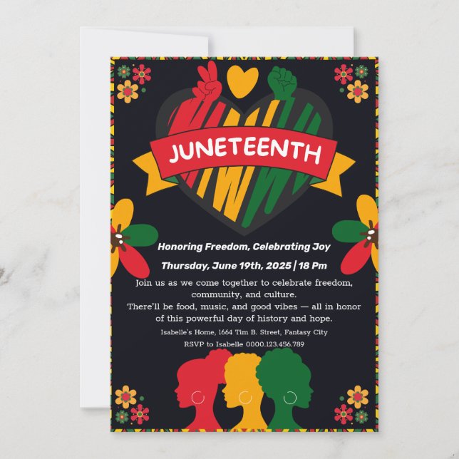 Invitation à la célébration du Juneteenth – Libert (Devant)