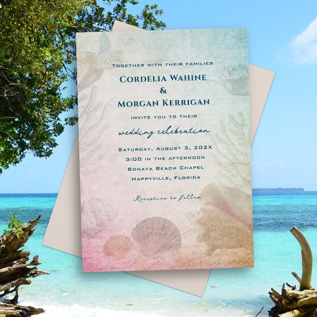 Invitation à la célébration Mariage des mers vivan (Créateur téléchargé)