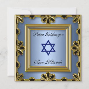 Invitation à la cérémonie Bar Mitzvah Blue
