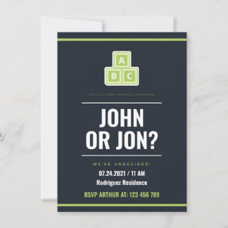 Invitation à la cérémonie d'attribution de nom de 