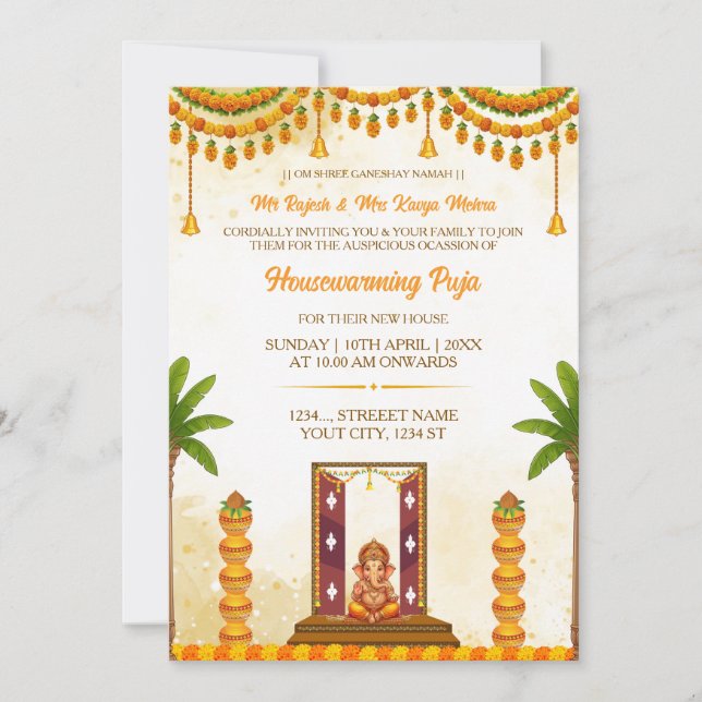 Invitation à la cérémonie de bénédiction de la mai (Devant)