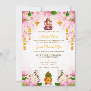 Invitation à la cérémonie de Griha Pravesh Puja hi