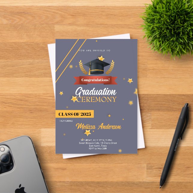 Invitation à la cérémonie de la promotion 2025 Nav (Insitu (Carte d'invitation))