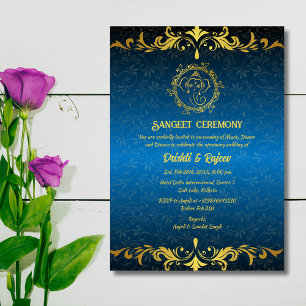 Invitation à la cérémonie de la sangeet avant-Mari