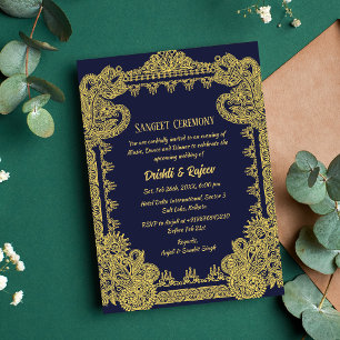 Invitation à la cérémonie de la sangeet avant-Mari