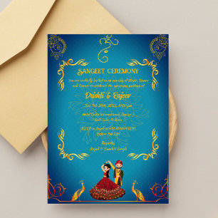 Invitation à la cérémonie de la sangeet avant-Mari