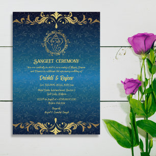 Invitation à la cérémonie de la sangeet avant-Mari