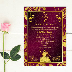 Invitation à la cérémonie de la sangeet avant-Mari