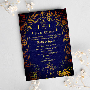 Invitation à la cérémonie de la sangeet avant-Mari