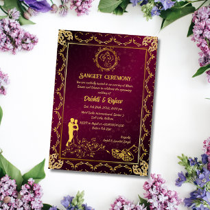 Invitation à la cérémonie de la sangeet avant-Mari