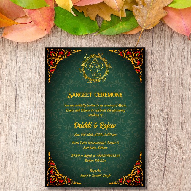 Invitation à la cérémonie de la sangeet avant-Mari (Créateur téléchargé)