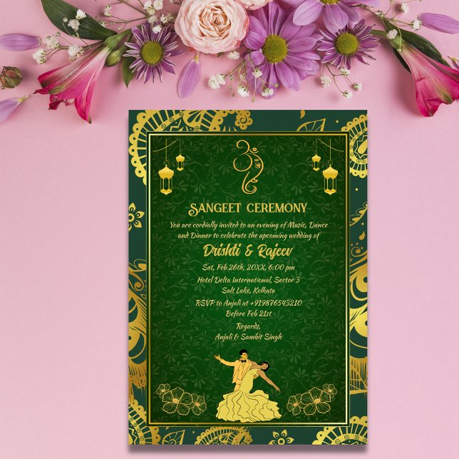 Invitation à la cérémonie de la sangeet avant-Mari (Créateur téléchargé)