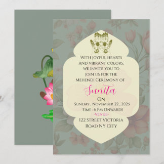 Invitation à la cérémonie de Mehendi de mariage in