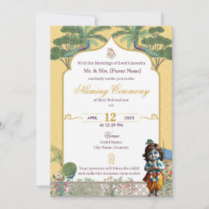 Invitation à la cérémonie de nommage de bébé Krish