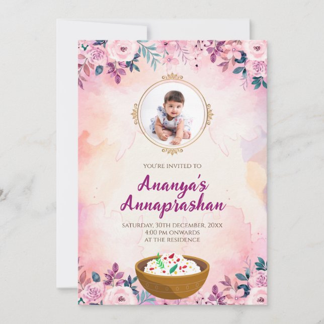 Invitation à la cérémonie de première alimentation (Devant)