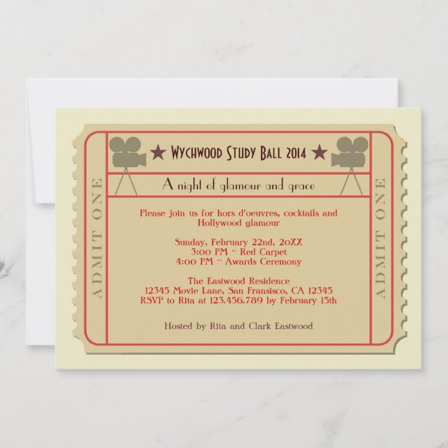 Invitation à la cérémonie de remise des prix Movie (Devant)