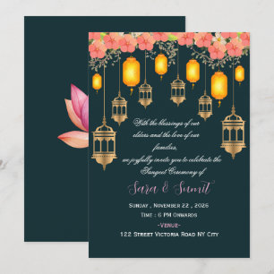 Invitation à la cérémonie de Sangeet de mariage in