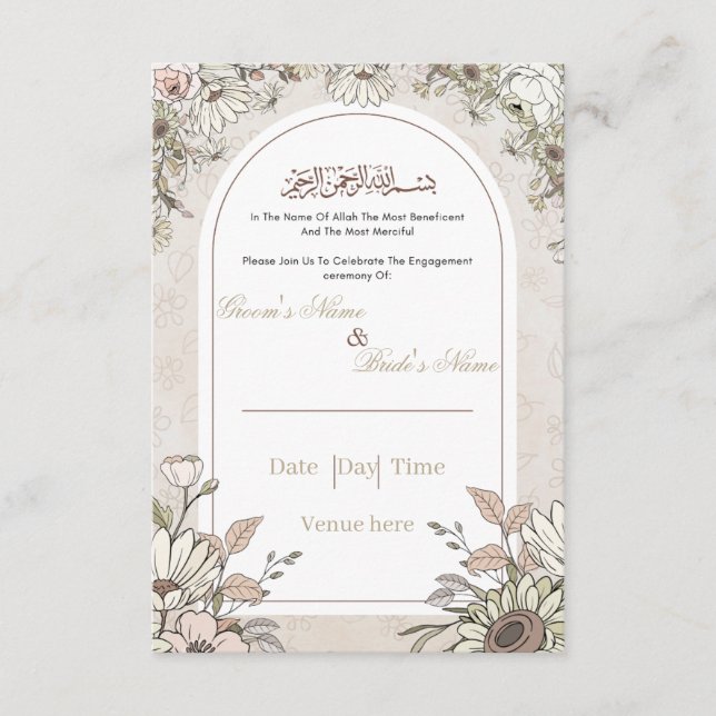Invitation à la cérémonie d'engagement botanique i (Devant)