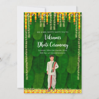 Invitation à la cérémonie du Dhoti