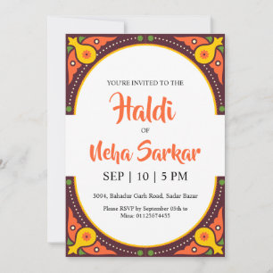 invitation à la cérémonie haldi