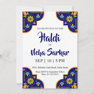 invitation à la cérémonie haldi