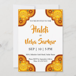 invitation à la cérémonie haldi