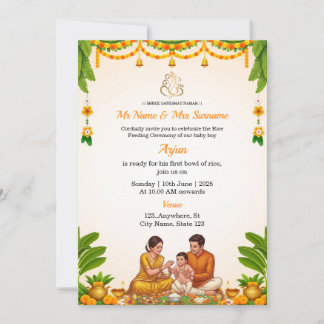 Invitation à la cérémonie traditionnelle d'aliment