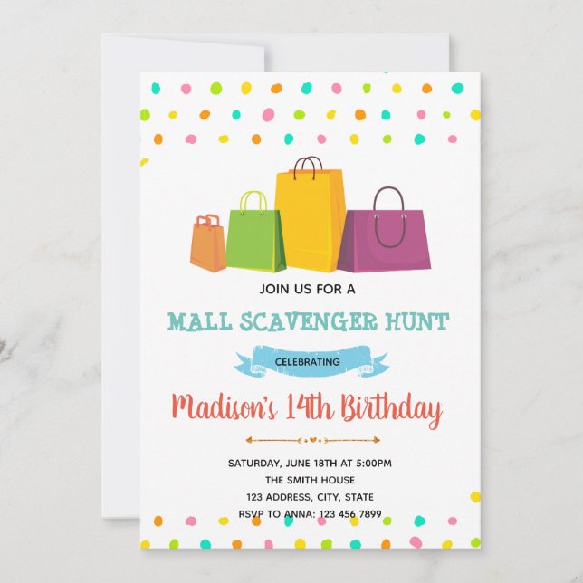 Invitation à la chasse au trésor dans les centres  (Devant)