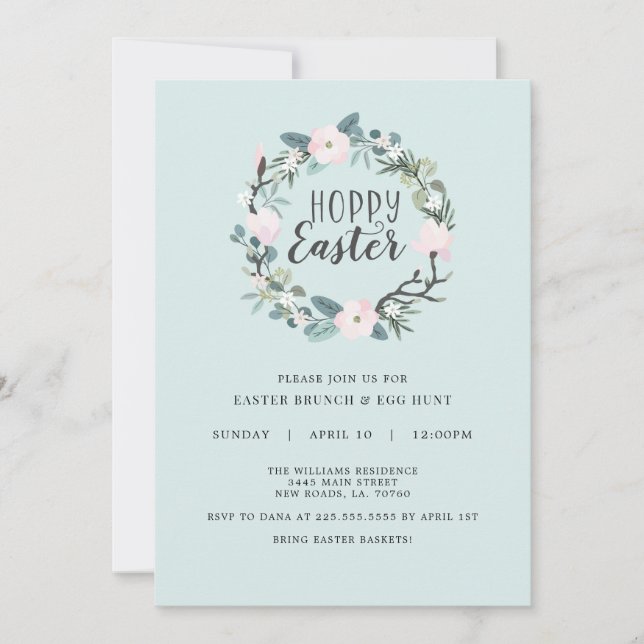 Invitation à la chasse aux oeufs de Pâques (Devant)