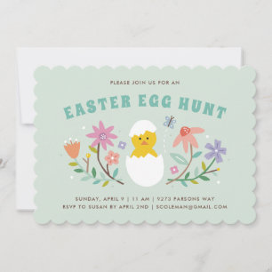 Invitation à la chasse aux oeufs de Pâques à éclos