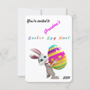 Invitation à la chasse aux oeufs de Pâques - Perso