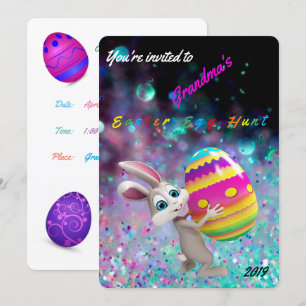 Invitation à la chasse aux oeufs de Pâques - Perso