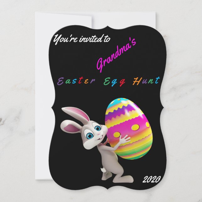 Invitation à la chasse aux oeufs de Pâques - Perso (Devant)