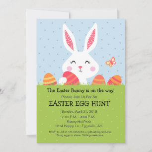 Invitation à la chasse aux œufs du lapin de Pâques