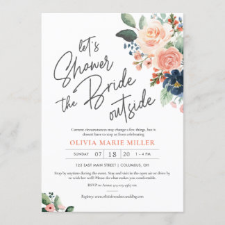 Invitation à la chasse nuptiale Peach Blush et Nav