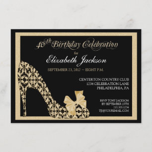 Invitation à la chaussure Damask pour le 40e anniv