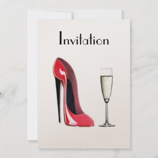 Invitation à la chaussure Red Stiletto et au champ