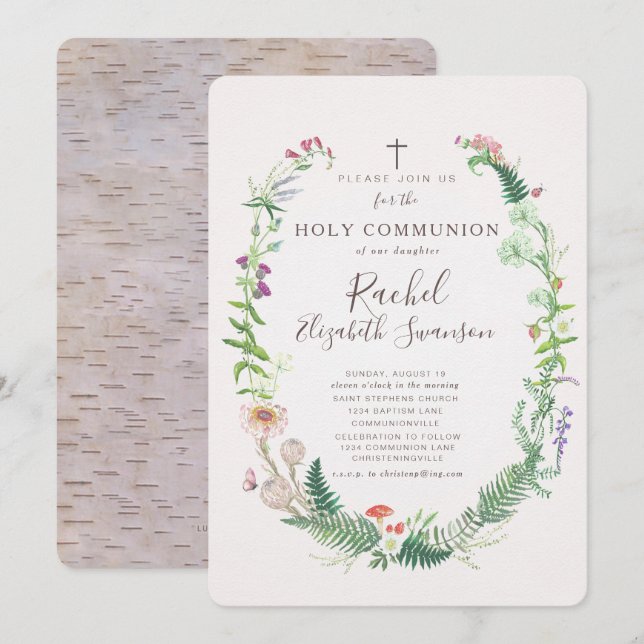 Invitation à la communion des fleurs de bois sauva (Devant / Derrière)