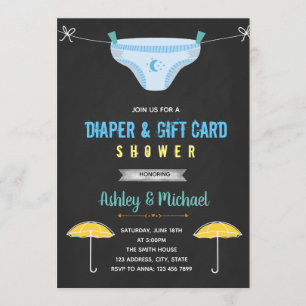 Invitation à la couche et à la douche par carte-ca