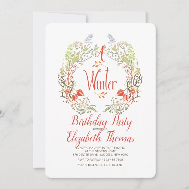 Invitation à la couronne d'hiver (Devant)