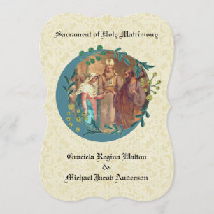 Invitation à la couronne florale Mariage catholiqu