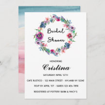 Invitation à la couronne florale multicolore