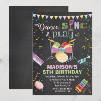 Invitation à la craie pour l'anniversaire de musiq