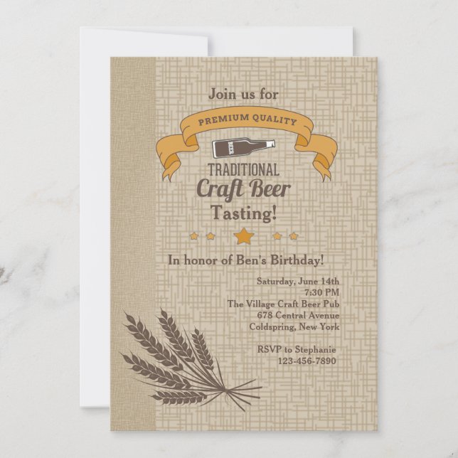Invitation à la dégustation de bière artisanale (Devant)