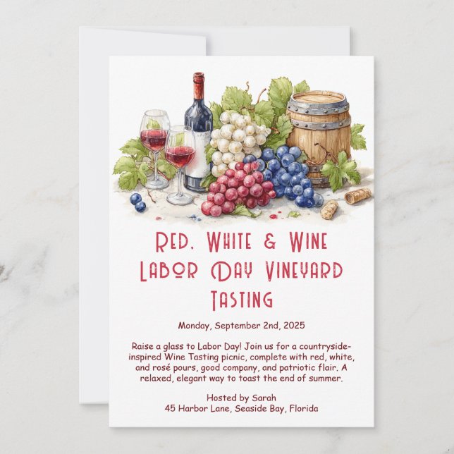 Invitation à la dégustation de vins de la fête du  (Devant)
