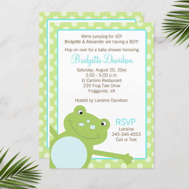 Invitation à la douche à baguette verte invitation (Leap Frog Baby Shower Invitation )