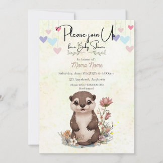 Invitation à la douche à la loutre pour bébé
